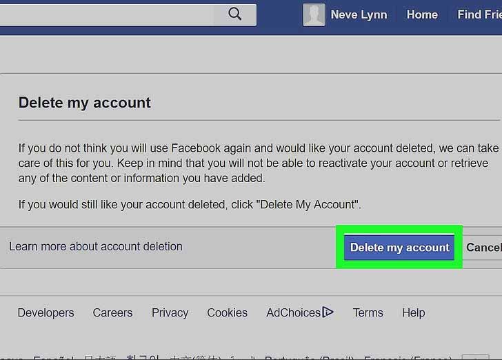 آموزش حذف اکانت در فیسبوک به طور کامل و دائم (delete account facebook)