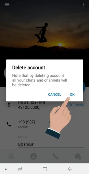 آموزش حذف اکانت (delete account) در پیام رسان ویسپی