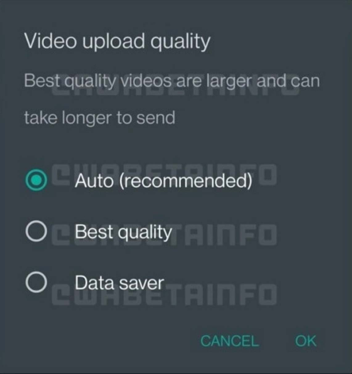 واتساپ :بزودی کیفیت ویدیو ارسالی در واتس اپ قابل تغییر خواهد بود.