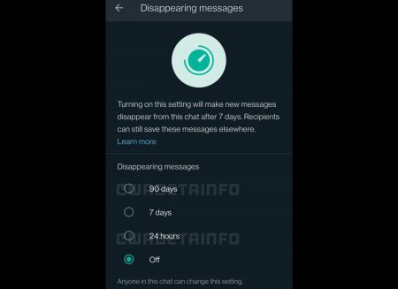 واتساپ :پیام ها در قابلیت جدید واتساپ بعد از 90 روز ناپدید می شوند.