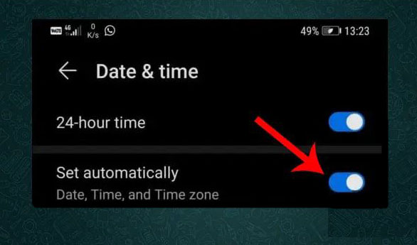 واتساپ :آموزش تغییر تاریخ و ساعت اشتباه (Your phone date is inaccurate)